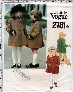 Children's Coat" Little VOGUE Vogue Pattern Service Sewing Craft 2781 UNCUT Sz 4 - Picture 1 of 6
