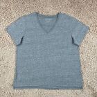 LUCKY BRAND Gray Basic V-neck Short Sleeve Knit T-Shirt Womens L Classic