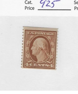 US # 354, 4 cent orange brown , Washington, MNH, 1909, guide line single - Picture 1 of 3