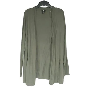 Cárdigan suéter tejido A&I para mujer talla grande verde frente abierto manga larga  - Imagen 1 de 8