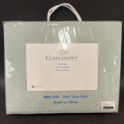 CUDDLEDOWN Lennox Seafoam Green Silk Blanket- Full/Queen NIP Foto 1 de 4
