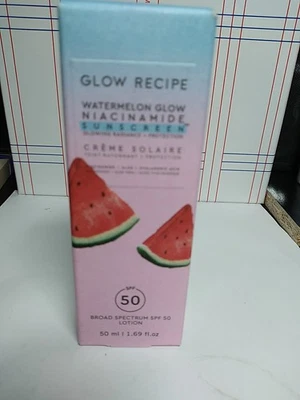 Glow Recipe Watermelon Glow Niacinamide Sunscreen SPF 50, 1.69 fl oz/50 ml NIB - Image 1 of 4