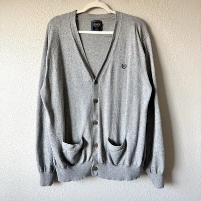 Cárdigan Suéter Chaps Algodón Cachemira Para Hombres XXL Gris Abotonado Preppy Clásico Foto 1 de 4