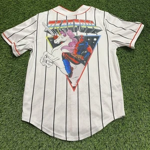 Camiseta de béisbol Marvel Deadpool Unicornio para hombre blanca con botones talla XS - Imagen 1 de 9