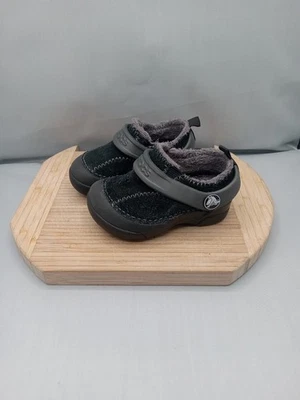 Crocs Dawson Shearling Clogs Slip-On Black  Faux Fur Size C 5 Infant Tiny - Image 1 of 4