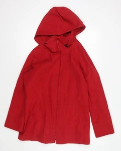 London Fog Women's Red Hooded Rain Coat M - Picture 1 of 12