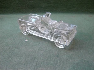 1940er Willys Jeep Klarglas Süßigkeiten Süß Behälter Ornament von J H Millstein - Bild 1 von 9