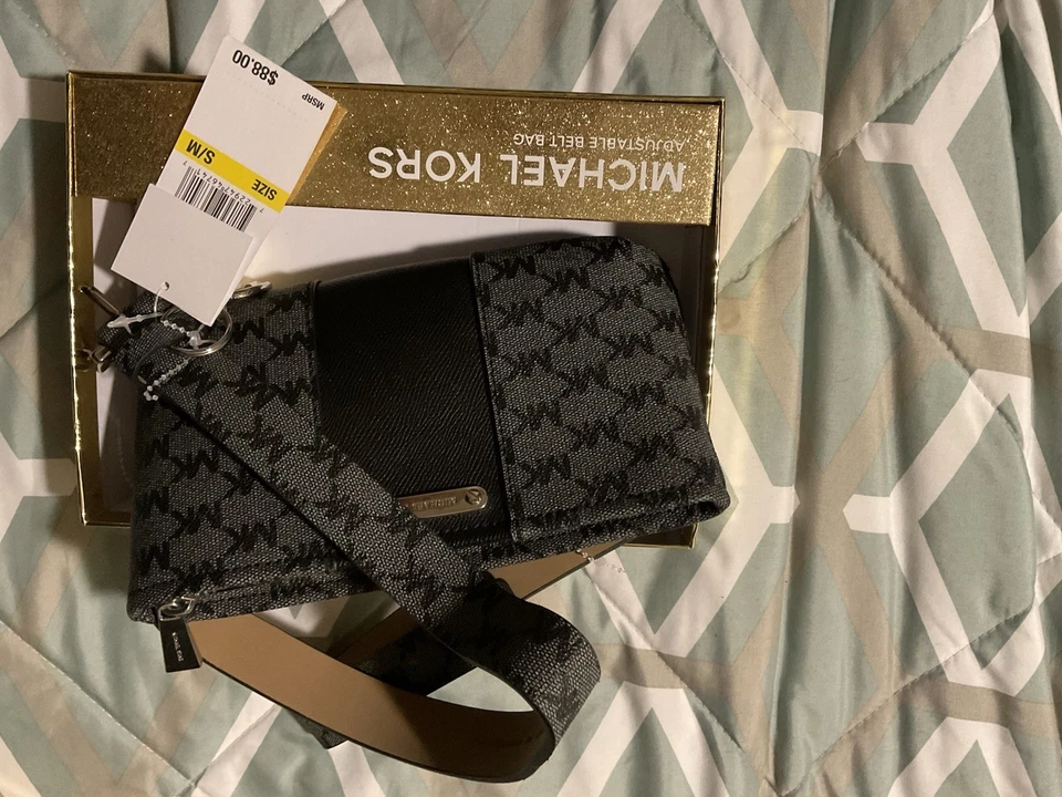 Riñonera de cinturón para mujer Michael Kors MK logotipo de firma GRIS/CARBÓN/NEGRO - S/M Foto 1 de 1