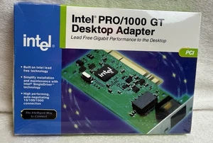 Intel PRO 1000/GT 10/100/1000Mbps PCI RJ45 Desktop Adapter 4 Win XP NT New Seald - Picture 1 of 5