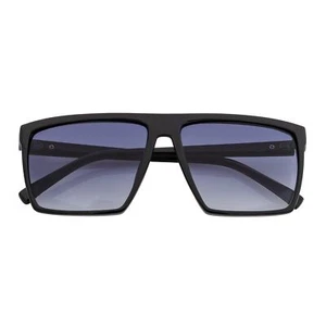 SKOL - Thin Modern Flat Top Square Sunglasses Gloss Black Lavender Fade - Picture 1 of 10