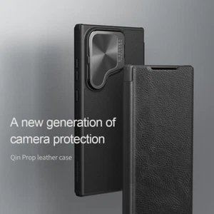 Nillkin Vegan Leather Slim Flip Case Camera Stand Cover f Samsung S24 Plus Ultra - Picture 1 of 25