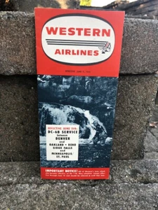 1956 Western Airlines DC-6B Service Brochure.....Fly Fisherman Cover - Imagen 1 de 5