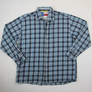 Wrangler George Strait Hemd Herren XL blau kariert Fronttasche Knopfleiste - Bild 1 von 9