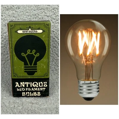 Victorian Style Light Bulb Antique LED Spiral Filament A19 Edison Vintage PLT - Image 1 of 4