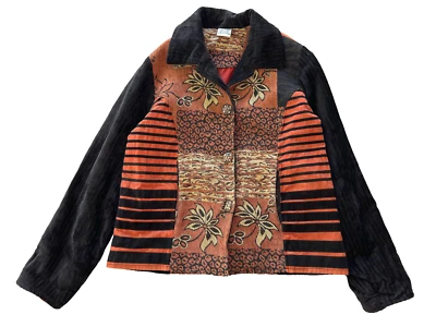 Chaqueta mediana de perejil y salvia para mujer con botones pequeños enganches colores de Halloween Foto 1 de 4
