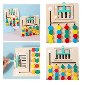 Montessori Wooden Color Matching Puzzles Board Logical Game Develops Fine Motor - Picture 1 of 15