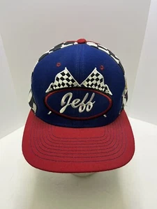 Rare VTG NUTMEG Jeff Gordon Checkered Flag Snapback Hat Cap 90s NASCAR Racing - Picture 1 of 5