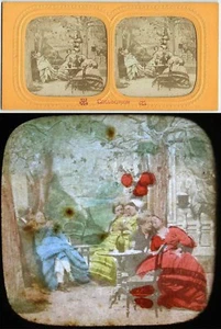 vue stéréo les FLIRTS COQUINS vers 1860 / tissue polyorama  - Imagen 1 de 3