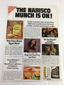 Nabisco Corn Diggers Chipsters Flings Vtg 1972 Print Ad - Picture 1 of 3