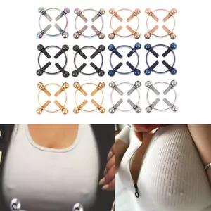 2 Pezzi Gioielli Piercing Capezzolo Rotondo, Capezzolo Non Penetrante ^$r - Foto 1 di 14