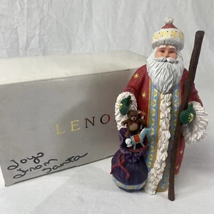 Figurina Lenox Toys From Babbo Natale scolpita 2002 in scatola originale 10” finto legno Natale - Foto 1 di 10