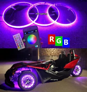 JHB 3PCS 15.5" DOUBLE ROW RGB Color Changes LED Polaris Slingshot's Wheel Lights - Foto 1 di 12