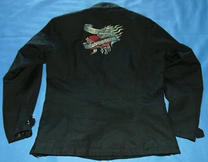 WOMEN'S  HARLEY DAVIDSON COTTON BLEND EMBROIDERED HEART CHAINS JACKET MEDIUM  - Picture 1 of 6
