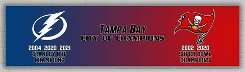 Tampa Bay Lightning, Buccaneers Tampa City Champions 2x8ft 60x240cm Best Banner Cover