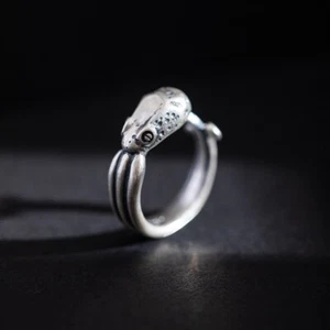 L04 Ring Oktopus Krake Sterling Silber 925 größenverstellbar - Bild 1 von 7