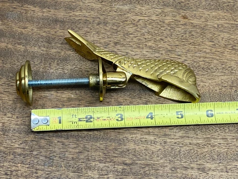 Vintage Solid Brass Metal Fish / Koi Door Knocker Cover