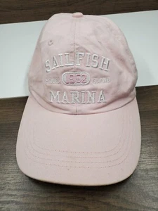 Sail Fish Marina Pink Beach Hat Cap By Champion Adjustable Strap Back - Picture 1 of 10