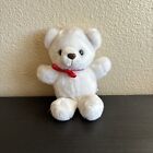 Vintage Russ Berrie White Teddy Bear 7.5” Plush Stuffed Toy Great Condition