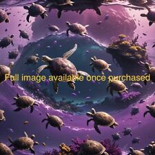 Purple Turtles in Space | High Resolution Digital Wall Art Print | Download