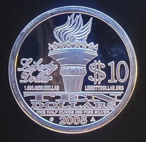 2005 Silver 1/2 Oz Ounce Norfed Mint $10 Torch-999 Fine Art Round Bar Coin Rare - Picture 1 of 2