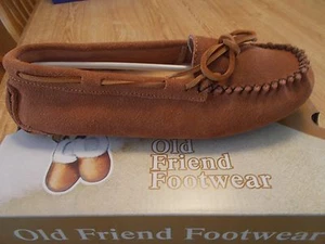 OLD FRIEND WOMEN'S JEMMA MOCCASIN STYLE SLIPPER TAN SIZES 6, 7, 11 MEDIUM - Picture 1 of 3