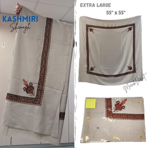 Sciarpa Shemagh Keffiyeh da uomo Kashmir lana ricamata scialle foulard nudo avvolgente - Foto 1 di 23