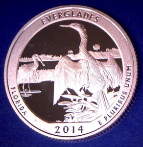 2014 S 25C Clad Proof EVERGLADES AMERICA THE BEAUTIFUL QUARTER *IN STOCK* - Picture 1 of 2