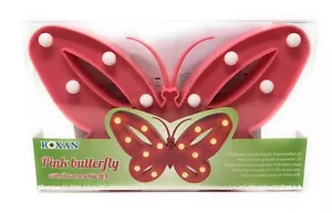 Pink Butterfly LED Light 14 Warm White Bulbs Bedroom Night Light Novelty Relax - Picture 1 of 6