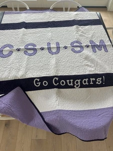 University of California State San Marcos Purple Throw Quilt Blanket Handmade - Picture 1 of 4
