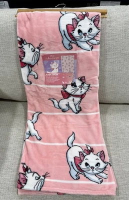 Disney Aristocats Marie Pastel Pink Throw Blanket 50” x 70” Pink Bow NWT  - Image 1 of 4