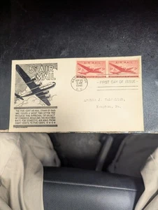 C32 5c Air Mail (1946) THE DC-4 SKYMASTER FDC - C. STEPHEN ANDERSON - Pair - Picture 1 of 2