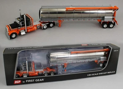 2025 DCP 1:64 *BLACK* Peterbilt 379 48" Flattop w/Walinga Bulk Feed Trailer NIB - Image 1 of 4