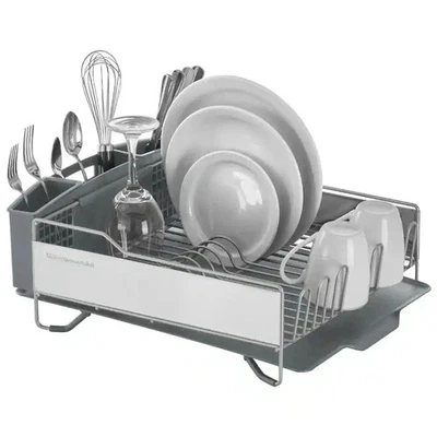KitchenAid Full Size Dish Rack Metal, Plastic Grey 14.96" W X 20.08" D X 6.69" H - Image 1 of 4