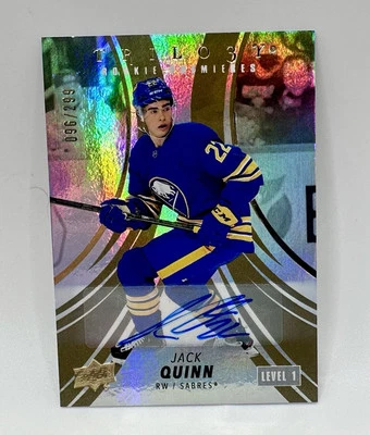 2022-23 Upper Deck Trilogy Premieres Gold Auto /299 Jack Quinn #142 Rookie RC - Image 1 of 2