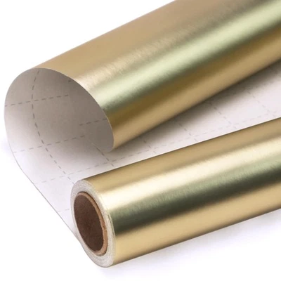 Gold Metallic Wrapping Paper Matte Solid Color Roll, Birthday Christmas 17x394 - Image 1 of 4