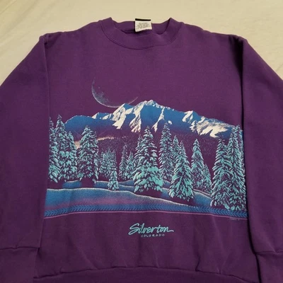 Moletom Masculino Vintage Colorado Grande Roxo Estampa Total Montanhas Natureza - Imagem 1 de 4