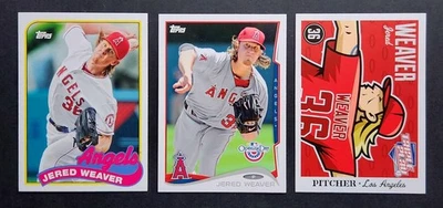 Jered Weaver Los Angeles Angels 3 Card Lot (2012-14) Topps Archives Panini  — 第 1/2 张图片