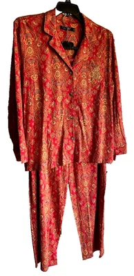 Nuevo con etiquetas $70 Conjunto de pijama de manga larga Lauren Ralph Lauren mezcla de algodón talla XL Foto 1 de 4