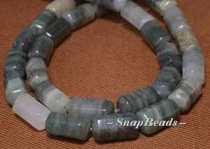MOJITO GREEN RUTILE QUARTZ GEMSTONE HEXAGON TUBE 12X6MM LOOSE BEADS 15.5inch - Picture 1 of 1
