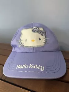 Hello Kitty Cartoon Embroidered Baseball Cap 2005 Sanrio Purple - Girls Sized - Picture 1 of 7